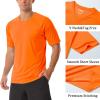 imageMAGCOMSEN Mens UPF 50 Sun Protection Shirts V Neck Short Sleeve TShirt Quick Dry Swim UV Shirt Summer Workout Rash GuardFlorange