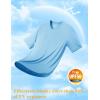 imageMAGCOMSEN Mens UPF 50 Sun Protection Shirts V Neck Short Sleeve TShirt Quick Dry Swim UV Shirt Summer Workout Rash GuardSky Blue