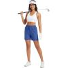 imageMAGCOMSEN Womens 5quot Hiking Shorts UPF 50 Quick Dry Lightweight Athletic Running Golf Summer Casual Shorts with PocketsBlue Grey
