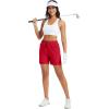 imageMAGCOMSEN Womens 5quot Hiking Shorts UPF 50 Quick Dry Lightweight Athletic Running Golf Summer Casual Shorts with PocketsRed
