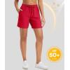 imageMAGCOMSEN Womens 5quot Hiking Shorts UPF 50 Quick Dry Lightweight Athletic Running Golf Summer Casual Shorts with PocketsRed