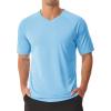 imageMAGCOMSEN Mens UPF 50 Sun Protection Shirts V Neck Short Sleeve TShirt Quick Dry Swim UV Shirt Summer Workout Rash GuardSky Blue