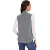 imageMAGCOMSEN Womens Fleece Vest with Zipper Pockets Zip Up Sleeveless Jackets Lightweight Soft Warm Polar Vest OuterwearLight Grey