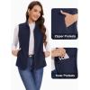 imageMAGCOMSEN Womens Fleece Vest with Zipper Pockets Zip Up Sleeveless Jackets Lightweight Soft Warm Polar Vest OuterwearNavy Blue