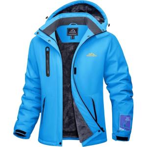 imageMAGCOMSEN Womens Winter Coats Waterproof Insulated Snow Ski Jacket Hood Fleece Lined Warm Mountain Snowboarding WindbreakerMoonorchid