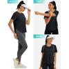 imageMAGCOMSEN Women Workout Short Sleeve Tops UPF 50 Sun T Shirt Quick Dry Moisture Wicking Shirts for Yoga Running HikingBlack