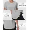 imageMAGCOMSEN Women Workout Short Sleeve Tops UPF 50 Sun T Shirt Quick Dry Moisture Wicking Shirts for Yoga Running HikingLight Grey