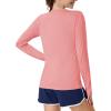 imageMAGCOMSEN Womens Long Sleeve Shirts UPF 80 Quick Dry Athletic Workout Tee Shirts with Thumb Holes Rash Guard Swim TopsPink