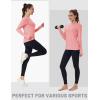 imageMAGCOMSEN Womens Long Sleeve Shirts UPF 80 Quick Dry Athletic Workout Tee Shirts with Thumb Holes Rash Guard Swim TopsPink