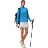 imageMAGCOMSEN Womens Quarter Zip Pullover Long Sleeve UPF 50 Rashguard Golf Sun Protection Shirts Quick Dry Workout TopsBlue Green