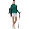 imageMAGCOMSEN Womens Quarter Zip Pullover Long Sleeve UPF 50 Rashguard Golf Sun Protection Shirts Quick Dry Workout TopsEmerald Green