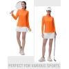 imageMAGCOMSEN Womens Quarter Zip Pullover Long Sleeve UPF 50 Rashguard Golf Sun Protection Shirts Quick Dry Workout TopsFluorescent Orange