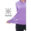imageMAGCOMSEN Womens Quarter Zip Pullover Long Sleeve UPF 50 Rashguard Golf Sun Protection Shirts Quick Dry Workout TopsLight Purple