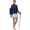 imageMAGCOMSEN Womens Quarter Zip Pullover Long Sleeve UPF 50 Rashguard Golf Sun Protection Shirts Quick Dry Workout TopsNavy Blue