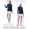 imageMAGCOMSEN Womens Quarter Zip Pullover Long Sleeve UPF 50 Rashguard Golf Sun Protection Shirts Quick Dry Workout TopsNavy Blue