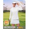 imageMAGCOMSEN Womens Quarter Zip Pullover Long Sleeve UPF 50 Rashguard Golf Sun Protection Shirts Quick Dry Workout TopsWhite