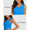 imageMAGCOMSEN Womens Sleeveless Workout Shirts UPF 80 Dry Fit Running Wicking Tank Tops Athletic Gym SummerAzure