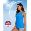 imageMAGCOMSEN Womens Sleeveless Workout Shirts UPF 80 Dry Fit Running Wicking Tank Tops Athletic Gym SummerAzure
