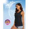 imageMAGCOMSEN Womens Sleeveless Workout Shirts UPF 80 Dry Fit Running Wicking Tank Tops Athletic Gym SummerBlack