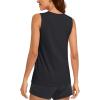 imageMAGCOMSEN Womens Sleeveless Workout Shirts UPF 80 Dry Fit Running Wicking Tank Tops Athletic Gym SummerBlack