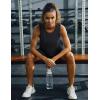 imageMAGCOMSEN Womens Sleeveless Workout Shirts UPF 80 Dry Fit Running Wicking Tank Tops Athletic Gym SummerBlack