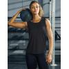 imageMAGCOMSEN Womens Sleeveless Workout Shirts UPF 80 Dry Fit Running Wicking Tank Tops Athletic Gym SummerBlack