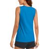 imageMAGCOMSEN Womens Sleeveless Workout Shirts UPF 80 Dry Fit Running Wicking Tank Tops Athletic Gym SummerBlue Green