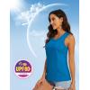 imageMAGCOMSEN Womens Sleeveless Workout Shirts UPF 80 Dry Fit Running Wicking Tank Tops Athletic Gym SummerBlue Green