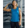 imageMAGCOMSEN Womens Sleeveless Workout Shirts UPF 80 Dry Fit Running Wicking Tank Tops Athletic Gym SummerBlue Green
