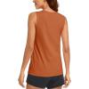 imageMAGCOMSEN Womens Sleeveless Workout Shirts UPF 80 Dry Fit Running Wicking Tank Tops Athletic Gym SummerDark Orange