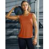 imageMAGCOMSEN Womens Sleeveless Workout Shirts UPF 80 Dry Fit Running Wicking Tank Tops Athletic Gym SummerDark Orange