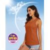 imageMAGCOMSEN Womens Sleeveless Workout Shirts UPF 80 Dry Fit Running Wicking Tank Tops Athletic Gym SummerDark Orange