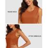 imageMAGCOMSEN Womens Sleeveless Workout Shirts UPF 80 Dry Fit Running Wicking Tank Tops Athletic Gym SummerDark Orange