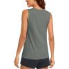 imageMAGCOMSEN Womens Sleeveless Workout Shirts UPF 80 Dry Fit Running Wicking Tank Tops Athletic Gym SummerDary Grey