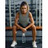 imageMAGCOMSEN Womens Sleeveless Workout Shirts UPF 80 Dry Fit Running Wicking Tank Tops Athletic Gym SummerDary Grey
