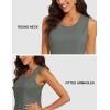 imageMAGCOMSEN Womens Sleeveless Workout Shirts UPF 80 Dry Fit Running Wicking Tank Tops Athletic Gym SummerDary Grey