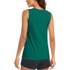 imageMAGCOMSEN Womens Sleeveless Workout Shirts UPF 80 Dry Fit Running Wicking Tank Tops Athletic Gym SummerEmerald Green