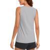 imageMAGCOMSEN Womens Sleeveless Workout Shirts UPF 80 Dry Fit Running Wicking Tank Tops Athletic Gym SummerLight Grey