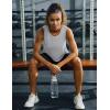 imageMAGCOMSEN Womens Sleeveless Workout Shirts UPF 80 Dry Fit Running Wicking Tank Tops Athletic Gym SummerLight Grey