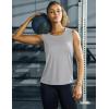 imageMAGCOMSEN Womens Sleeveless Workout Shirts UPF 80 Dry Fit Running Wicking Tank Tops Athletic Gym SummerLight Grey
