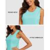imageMAGCOMSEN Womens Sleeveless Workout Shirts UPF 80 Dry Fit Running Wicking Tank Tops Athletic Gym SummerLight Lake Blue