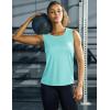 imageMAGCOMSEN Womens Sleeveless Workout Shirts UPF 80 Dry Fit Running Wicking Tank Tops Athletic Gym SummerLight Lake Blue