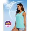 imageMAGCOMSEN Womens Sleeveless Workout Shirts UPF 80 Dry Fit Running Wicking Tank Tops Athletic Gym SummerLight Lake Blue