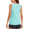 imageMAGCOMSEN Womens Sleeveless Workout Shirts UPF 80 Dry Fit Running Wicking Tank Tops Athletic Gym SummerLight Lake Blue