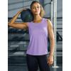 imageMAGCOMSEN Womens Sleeveless Workout Shirts UPF 80 Dry Fit Running Wicking Tank Tops Athletic Gym SummerLight Purple