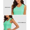 imageMAGCOMSEN Womens Sleeveless Workout Shirts UPF 80 Dry Fit Running Wicking Tank Tops Athletic Gym SummerMint Green