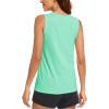 imageMAGCOMSEN Womens Sleeveless Workout Shirts UPF 80 Dry Fit Running Wicking Tank Tops Athletic Gym SummerMint Green