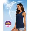 imageMAGCOMSEN Womens Sleeveless Workout Shirts UPF 80 Dry Fit Running Wicking Tank Tops Athletic Gym SummerNavy