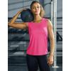 imageMAGCOMSEN Womens Sleeveless Workout Shirts UPF 80 Dry Fit Running Wicking Tank Tops Athletic Gym SummerRose