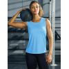 imageMAGCOMSEN Womens Sleeveless Workout Shirts UPF 80 Dry Fit Running Wicking Tank Tops Athletic Gym SummerWaterfall Blue